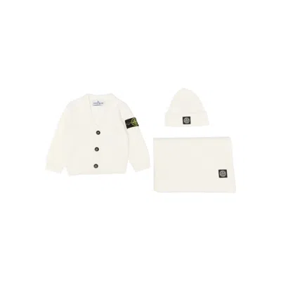 Stone Island Babies' Jumpsuit In White