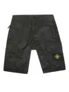 Stone Island Cargo Bermuda Shorts In Nero