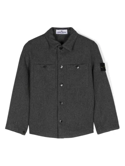 STONE ISLAND OVERSHIRT,811610504 V0M67 MELANGE DARK GREY