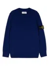 Stone Island Compass-patch Crew-neck Jumper In Blue