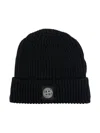 Stone Island Ribbed-knit Beanie In Blue