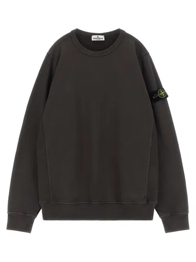 Stone Island Junior Badge Logo Sweatshirt In Gray