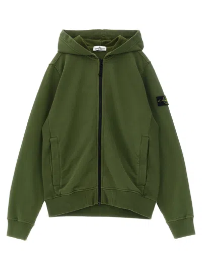 Stone Island Junior 'badge ' Hoodie In Green