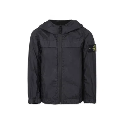 Stone Island Kids' Black Jacket For Boy With Compass