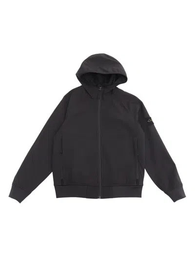 Stone Island Kids' Black Jacket With Logo