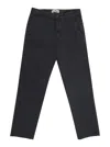 Stone Island Black Pants With Logo Patch In Stretch Cotton Boy In Blu