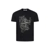 Stone Island Black Shirt For Boy With Compass In Black