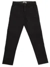 Stone Island Blue Pants With Logo Patch In Stretch Cotton Boy In Black