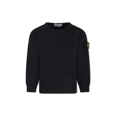 Stone Island Kids' Black Sweatshirt For Boy With Compass