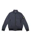 Stone Island Blue Jacket With Logo In Blue