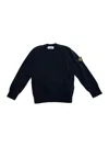 Stone Island Blue T-shirt With Round Neck And Logo Patch On The Sleeve I Cotton Boy In Blu