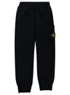 Stone Island Blue Trackpants With Logo Patch In Cotton Boy