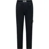 Stone Island Black Trousers For Boy With Compass In Blue