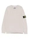 Stone Island Bouclé-design Sweater In Neutrals