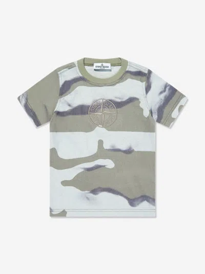 Stone Island Kids' Boys Camo Logo T-shirt N Blue