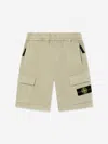 Stone Island Junior Boys Cargo Shorts In Beige
