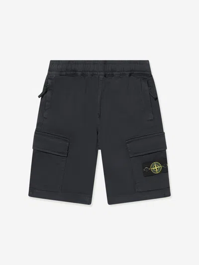 Stone Island Junior Boys Cargo Shorts In Blue