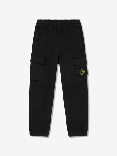 Stone Island Babies'  Junior Boys Cargo Trousers In Black