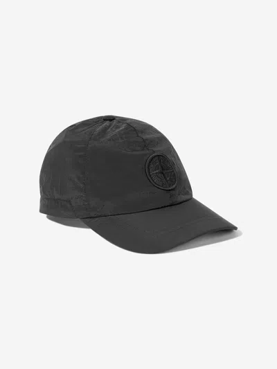 Stone Island Kids'  Junior Boys Compass Logo Cap In Black