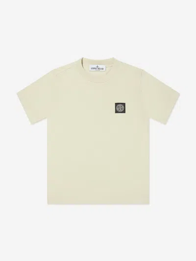 Stone Island Kids'  Junior Boys Compass Logo T-shirt In Beige