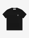 Stone Island Junior Boys Compass Logo T-shirt In Black