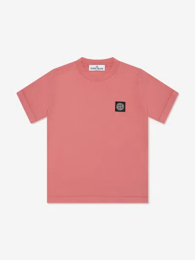 Stone Island Kids'  Junior Boys Compass Logo T-shirt In Red