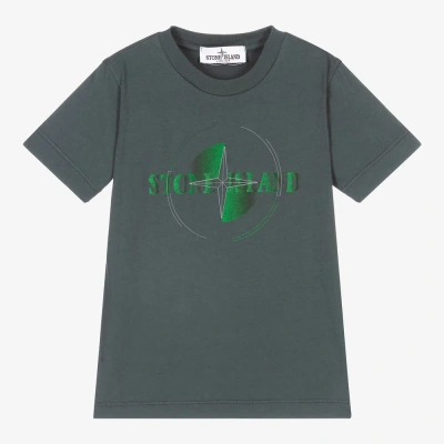 Stone Island Junior Kids' Boys Green Cotton Logo T-shirt