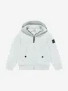Stone Island Junior Boys Hooded Zip Up Jacket In Blue
