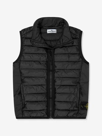 Stone Island Kids'  Junior Boys Logo Gilet In Black