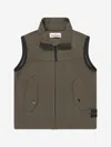 Stone Island Junior Compass-badge Gilet In Green