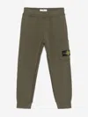 Shop Stone Island Junior Boys Logo Joggers In Green