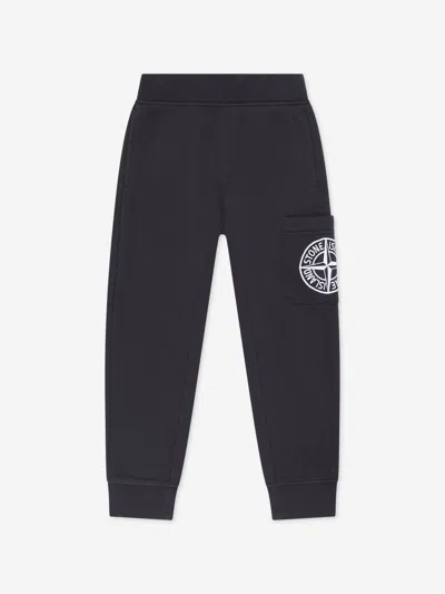 Stone Island Kids'  Junior Boys Logo Pocket Joggers In Blue