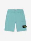Stone Island Junior Boys Logo Pocket Shorts In Blue