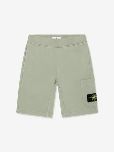 Stone Island Kids'  Junior Boys Logo Pocket Shorts In Green