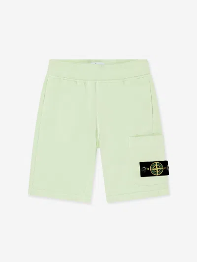 Stone Island Kids'  Junior Boys Logo Pocket Shorts In Green
