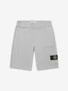 Stone Island Junior Boys Logo Pocket Shorts In Grey