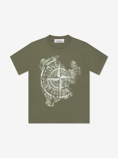 Stone Island Kids'  Junior Boys Logo T-shirt In Green