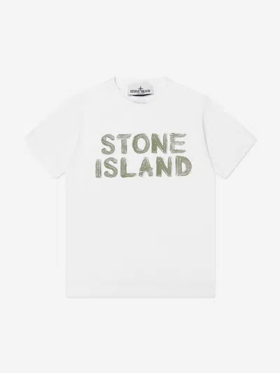 Stone Island Babies'  Junior Boys Logo T-shirt In White