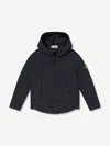 Stone Island Junior Boys Short Parka Jacket In Blue