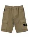 Stone Island Compass-patch Shorts In Beige