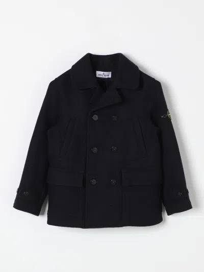 Stone Island Coat  Junior Kids Color Blue In Blau