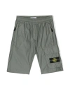 Stone Island Compass-motif Shorts In Olive