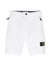 Stone Island Compass-appliqué Cargo Shorts In White