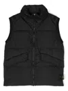 Stone Island Compass-motif Quilted Gilet In Black