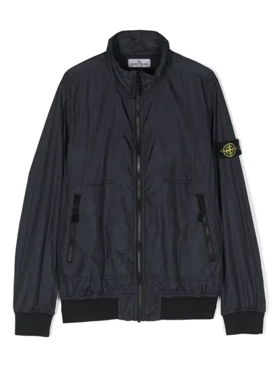Stone Island Kids' Compass-badge Bomber Jacket In Blue