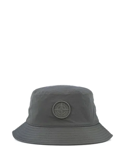 Stone Island Kids' Compass-badge Bucket Hat In 绿色