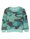 Stone Island Compass-badge Camouflage Sweatshirt In Green