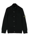 Stone Island Compass-badge Cardigan In Black