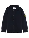 Stone Island Logo Badge Hoodie In Blau