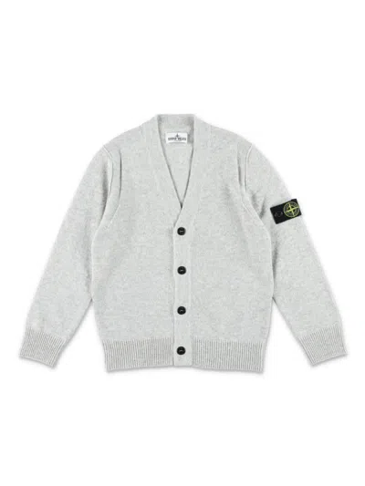 Stone Island Junior Kids' Compass-badge Cardigan In Grey